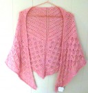 Strikket sjal i tynn mohair. Rosa nyanser thumbnail